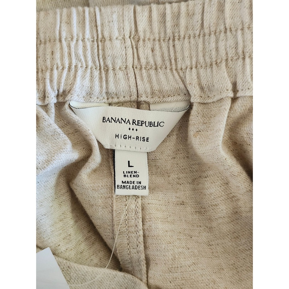 Banana Republic High-Rise Linen Blend Shorts Women's Large Beige Resort Coastal - Picture 6 of 11